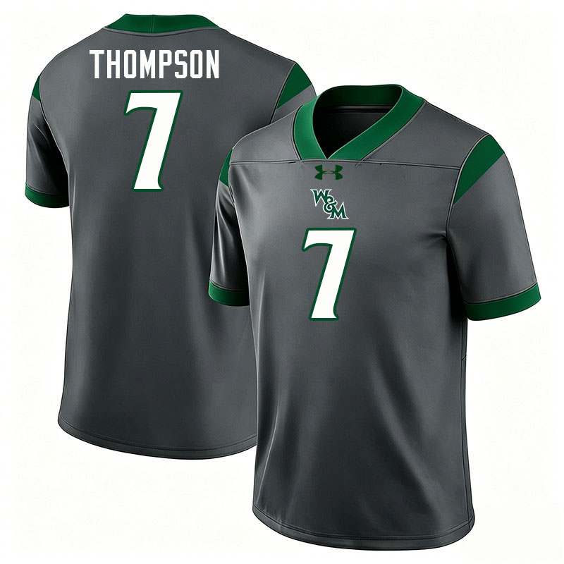 William & Mary Tribe #7 Deven Thompson College Football Jerseys,Uniforms-Grey